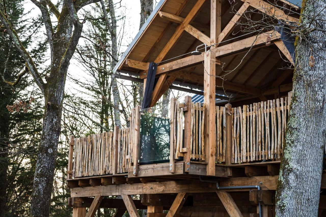 Charmante Cabane Dans Les Arbres Avec Jacuzzi Et Sauna Boismorand Eksteriør billede