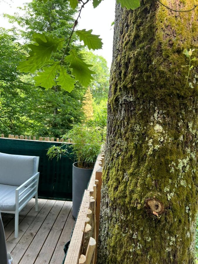 Charmante Cabane Dans Les Arbres Avec Jacuzzi Et Sauna Boismorand Eksteriør billede